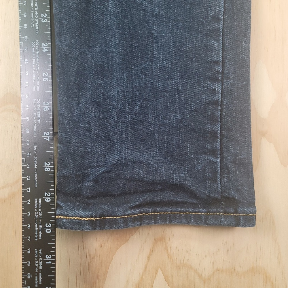 Levis 501 Mens Original Fit Blue Dark Wash Stretch Denim Button Fly Jeans 30x30 - Picture 8 of 12